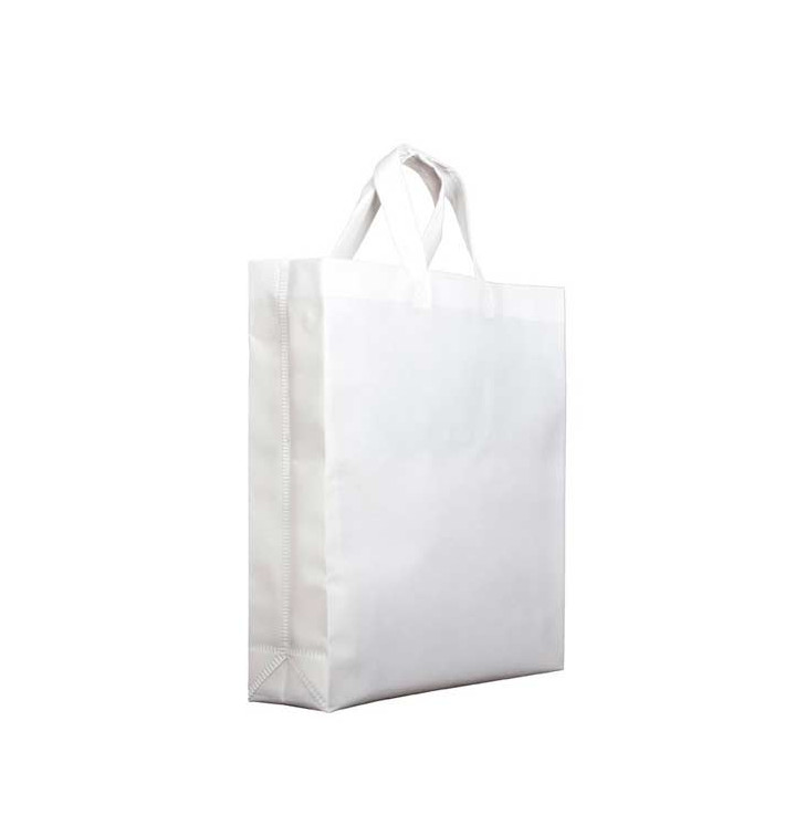Saco Não Tecido PREMIUM com Asas Curtas Branco 25+10x30cm (200 Uds) Saco Não Tecido PREMIUM com Asas Curtas Branco 25+10x30cm (200 Uds)