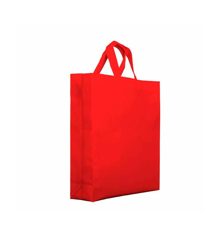 Saco Não Tecido PREMIUM com Asas Curtas Vermelho 25+10x30cm (200 Uds) Saco Não Tecido PREMIUM com Asas Curtas Vermelho 25+10x30cm (200 Uds)