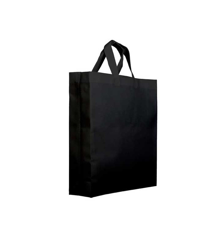 Saco Não Tecido PREMIUM com Asas Curtas Preto 25+10x30cm (25 Uds) Saco Não Tecido PREMIUM com Asas Curtas Preto 25+10x30cm (25 Uds)