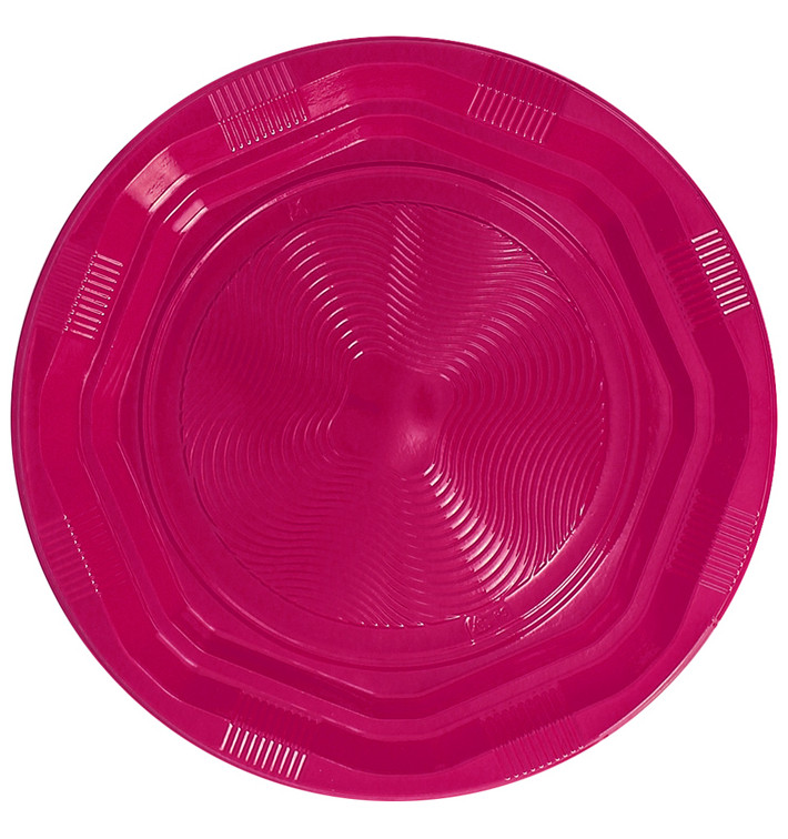 Prato Profundo Plastico PS Redondo Octogonal Fucsia Ø220 mm (250 Unidades) Prato Profundo Plastico PS Redondo Octogonal Fucsia Ø220 mm (250 Unidades)