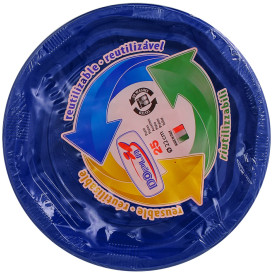 Prato Profundo Rigido Redondo Octogonal Plastico PS Azul Ø220 mm (25 Unidades)