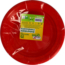 Prato Amido Milho PLA Profundo Vermelho Ø220 mm (25 Unidades)