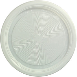 Prato Amido Milho PLA Raso Branco Ø220 mm (375 Unidades)