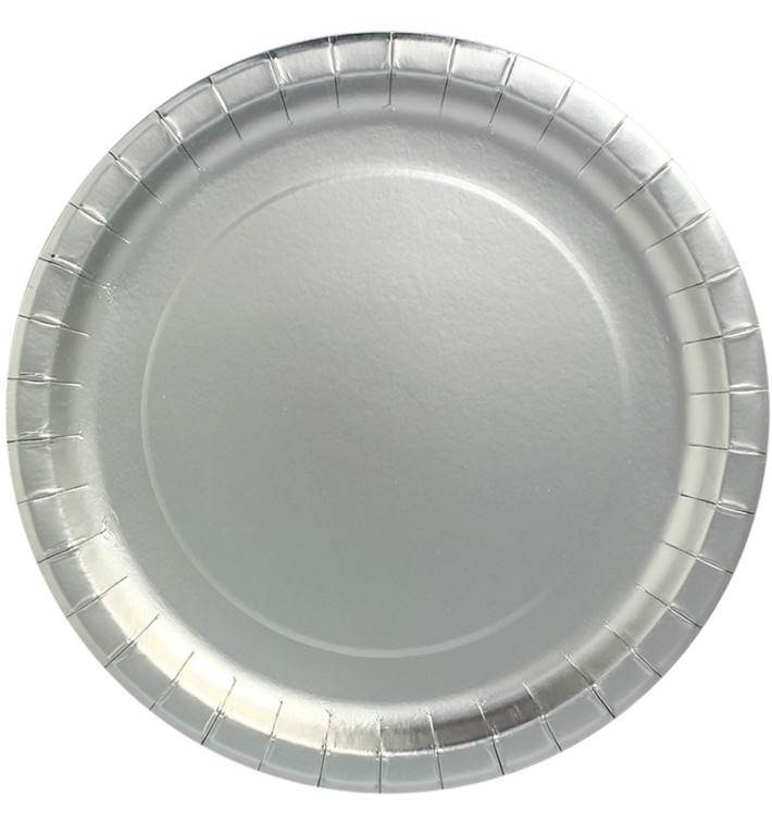 Prato de Cartão Redondo Prata "Party" Ø340mm (45 Unidades) Prato de Cartão Redondo Prata "Party" Ø340mm (45 Unidades)