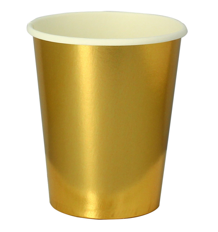 Copos de Cartão 9Oz/240 ml Ouro "Party" (10 Uds) Copos de Cartão 9Oz/240 ml Ouro "Party" (10 Uds)