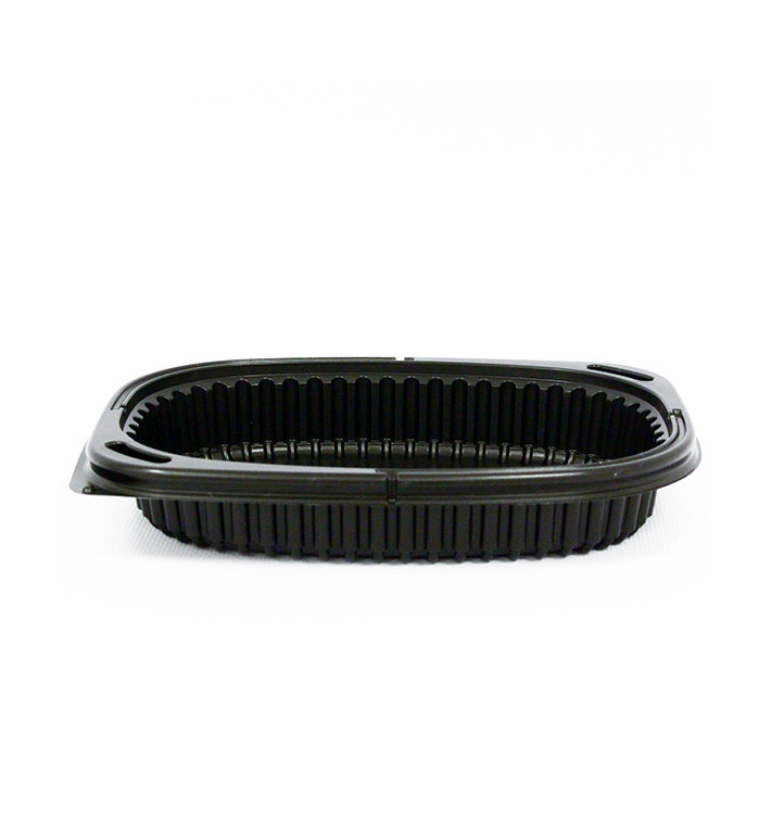 Embalagem Retangular PP Preto 400ml 190x140x32mm (40 Uds) Embalagem Retangular PP Preto 400ml 190x140x32mm (40 Uds)