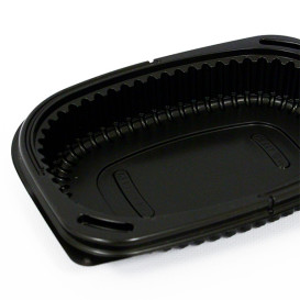 Embalagem Retangular PP Preto 400ml 190x140x32mm (480 Uds)