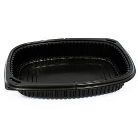 Embalagem Retangular PP Preto 1250ml 255x189x45mm (40 Uds)