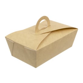 Caixa TakeAway com alça Kraft 16x9,5x6cm (25 Uds)