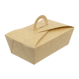 Caixa TakeAway com alça Kraft 16x9,5x6cm (200 Uds)