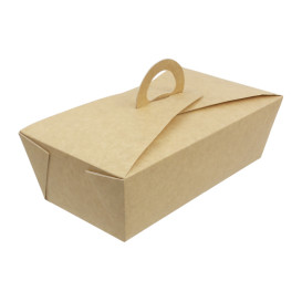 Caixa TakeAway com alça Kraft 20x10x7cm (20 Uds)