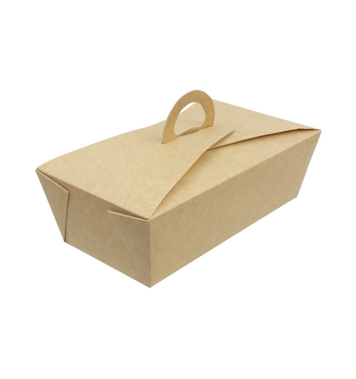 Caixa TakeAway com alça Kraft 20x10x7cm (20 Uds) Caixa TakeAway com alça Kraft 20x10x7cm (20 Uds)