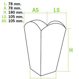 Caixa Pipocas Mediana Kraft 90g 7,8x10,5x18cm (25 Uds)