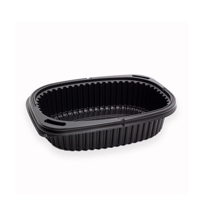 Embalagem Retangular PP Preto 600ml 190x140x48mm (40 Uds) Embalagem Retangular PP Preto 600ml 190x140x48mm (40 Uds)
