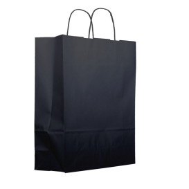 Saco Papel Preto Asas 100g 25+11x31cm  (200 Uds)