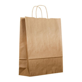 Saco Papel Kraft Marrom Asas 100g 25+11x31cm (25 Uds)