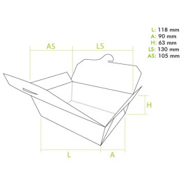 Caixa TakeAway Pequeno Kraft 11,8x9x6,3cm (25 Uds)