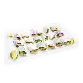 Bandeja Plastica RPET Transparente 46x30cm (10 Uds)