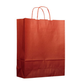 Saco Papel Kraft Vermelho com Asas 100g 25+11x31cm (25 Uds)