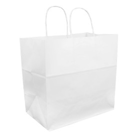 Saco Papel Kraft Branco Asas 100g 30+18x29cm (25 Uds)