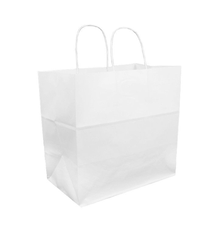 Saco Papel Kraft Branco Asas 100g 30+18x29cm (25 Uds) Saco Papel Kraft Branco Asas 100g 30+18x29cm (25 Uds)