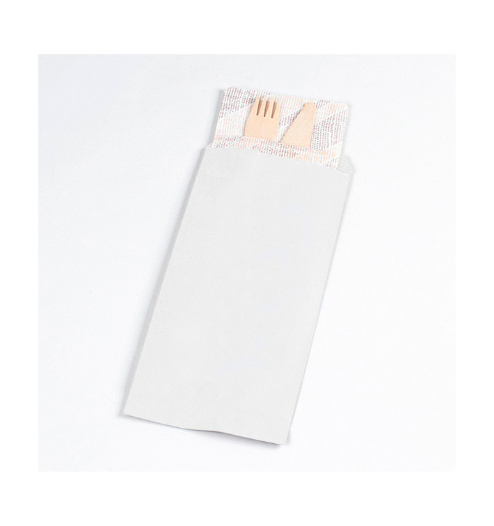 Envelopes de Talheres Branco 11x24cm (1000 Uds) Envelopes de Talheres Branco 11x24cm (1000 Uds)
