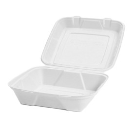 Embalagem Cana-de-açúcar Branco 24x23x7,7cm (50 Uds)