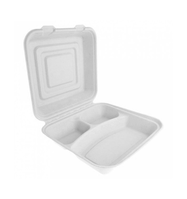Embalagem Cana-de-açúcar Branco 3C 24x23x7,6cm (50 Uds) Embalagem Cana-de-açúcar Branco 3C 24x23x7,6cm (50 Uds)