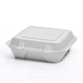 Embalagem Cana-de-açúcar Branco 3C 24x23x7,6cm (50 Uds)