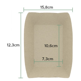 Barqueta Cartolina Kraft-Kraft 10,6x7,3x4,5cm 350ml (1000 Uds)