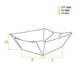Barqueta Cartolina Kraft 12,2x8x5,5cm 525ml (600 Uds)