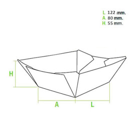 Barqueta Cartolina Kraft-Kraft 12,2x8x5,5cm 525ml (25 Uds)