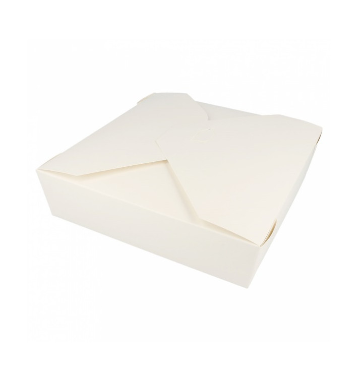Caixa Cartão TakeAway Branco 21,7x21,7x6cm 2910ml (140 Uds) Caixa Cartão TakeAway Branco 21,7x21,7x6cm 2910ml (140 Uds)