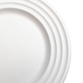 Prato da Cana-de-Açúcar Branco Premium Wave Ø18cm (600 Uds)