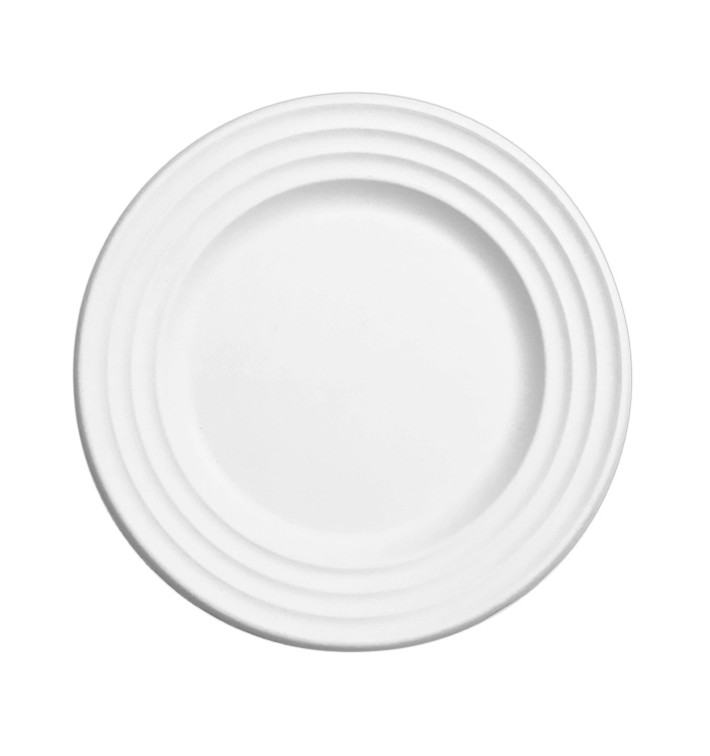 Prato da Cana-de-Açúcar Branco Premium Wave Ø26cm (50 Uds) Prato da Cana-de-Açúcar Branco Premium Wave Ø26cm (50 Uds)
