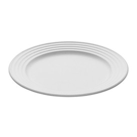 Prato da Cana-de-Açúcar Branco Premium Wave Ø23cm (50 Uds)