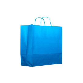 Saco Papel Turquesa com Asas 80g 20+10x29cm (25 Uds)