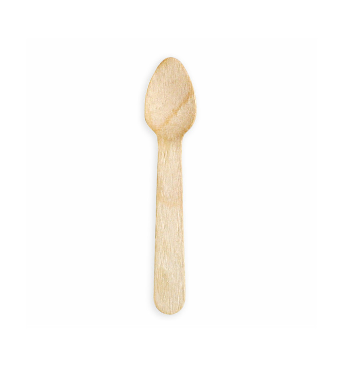 Mini Colher de Madeira Envernizada 9,6cm (100 Uds) Mini Colher de Madeira Envernizada 9,6cm (100 Uds)