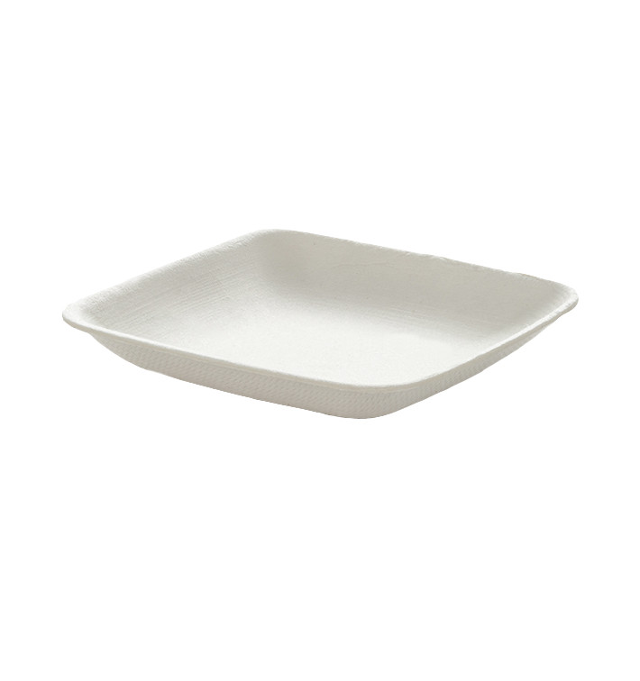 Mini Prato Cana de Açúcar Quadrado Branco 6,5x6,5cm (50 Uds) Mini Prato Cana de Açúcar Quadrado Branco 6,5x6,5cm (50 Uds)