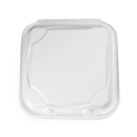 Embalagem Cana-de-açúcar Branco 3C 23x23x7,5cm (50 Uds)