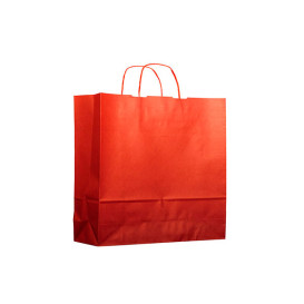 Saco Papel Kraft Vermelho com Asas 100g 22+9x23cm (200 Uds)