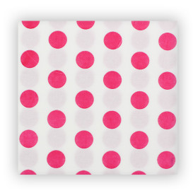 Guardanapos de Papel "Bolinhas Fúcsia" 40x40cm (600 Unidades)