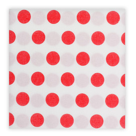 Guardanapos de Papel "Bolinhas Vermelho" 40x40cm (50 Unidades)