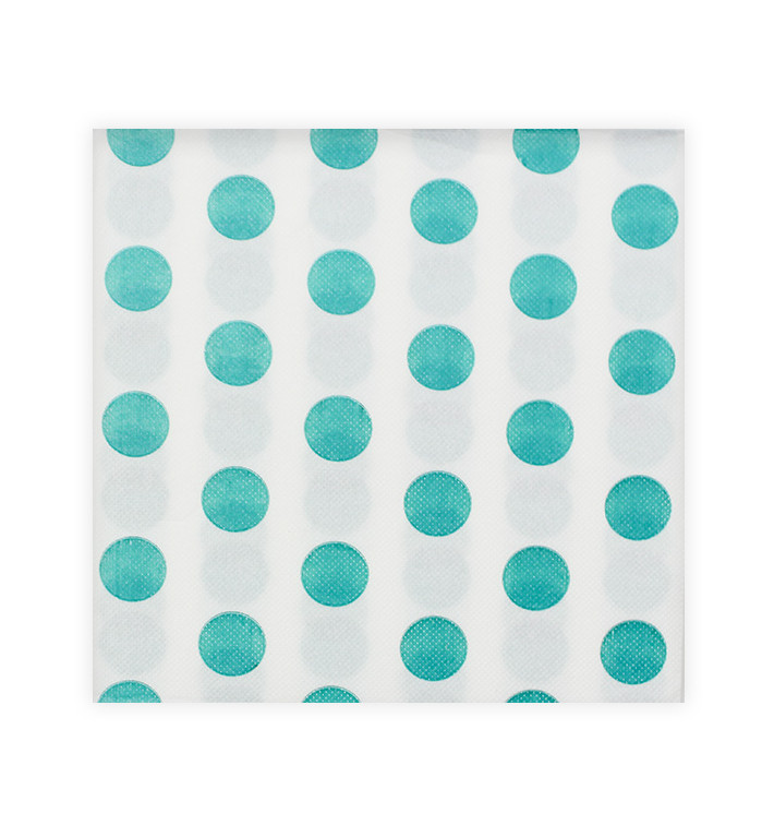 Guardanapos de Papel "Bolinhas Turquesa" 40x40cm (600 Unidades) Guardanapos de Papel "Bolinhas Turquesa" 40x40cm (600 Unidades)