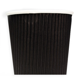 Copo de Cartão 8Oz/250ml Rizado Preto Ø8cm (500 Uds)
