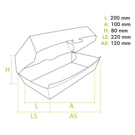Embalagem Cartao Sanduíche Kraft 20x10x8cm (200 Uds)