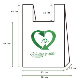 Saco Plastico 70% Reciclado 50x60cm 50µm (700 Uds)