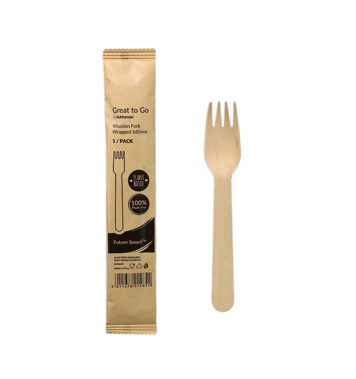 Garfo de Madeira Embalado 16cm (25 Uds) Garfo de Madeira Embalado 16cm (25 Uds)