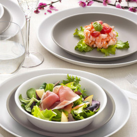 Prato Reutilizavel Premium PP Mineral Cinza Ø180mm (54 Uds)