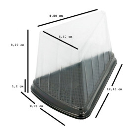 Embalagem Tampa Porção Bolo 12,4x8,75x8,2cm (50 Uds)